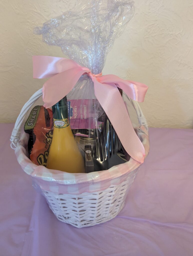 wine and chocolate basket